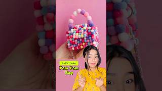 DIY PomPom Bag 😱 crafteraditi pompomcraft handmade diy shorts diybag ​⁠CrafterAditi [upl. by Darill675]