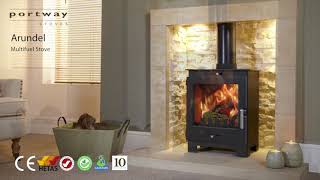 PORTWAY ARUNDEL 49KW MULTIFUEL  WOOD BURNING STOVE [upl. by Amelus166]