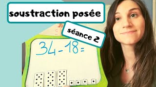 Soustraction posée avec retenue CE1séance 2 [upl. by Nodnab]