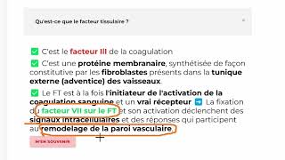 cours Physiologie et Exploration de lHémostase partie 2 [upl. by Sharleen]