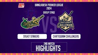 Chattogram Challengers vs Sylhet Strikers  2nd Match  Highlights  Season 10  BPL 2024 [upl. by Anyat]