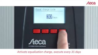 Steca Tarom 4545  Setting battery charging voltages [upl. by Danas668]