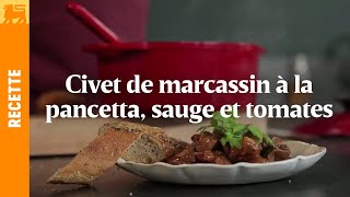 Civet de marcassin à la pancetta sauge et tomates [upl. by Alverta]