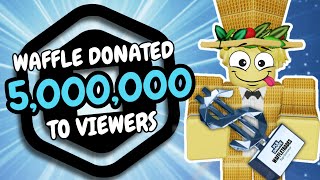 Donating 5000000 Robux For Pls Donate Trophy PART 2 [upl. by Antonella227]