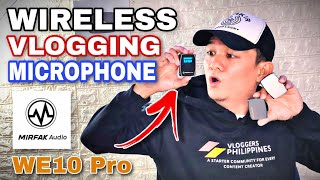 WIRELESS VLOGGING MICROPHONE  ANG GANDA NITO PANG VLOG  Mirfak WE10 Pro [upl. by Salis]