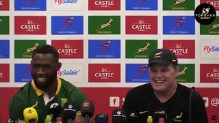 Springboks PostMatch Press Conference vs All Blacks  Rassie Erasmus amp Siya Kolisi [upl. by Siri]