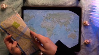 ASMR Super relaxing Map Tracing amp Story Telling 🌍🤍 Soft Spoken [upl. by Steffin186]