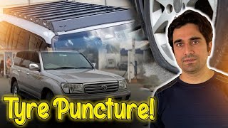 Toyota Land Cruiser Manual Ka Tyre Puncture Hu Gya  Grand Py Roof Rack Lagwa Liya  Vlog 185 [upl. by Einnaf]