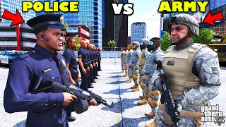 Franklins POLICE vs The ARMY Biggest Battle In GTA 5  SHINCHAN and CHOP [upl. by Cyrille105]