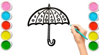 How to draw a cute umbrella for kids [upl. by Suirauqed]