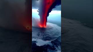 Volcano in the middle of the ocean🔥🌊😮volcano volcano 🌋 volcaniceruption facts naturephotography [upl. by Natalie]