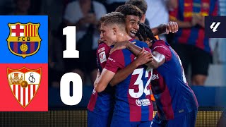 BARÇA 1 vs 0 SEVILLA  LALIGA 202324 MD8 [upl. by Ahern]