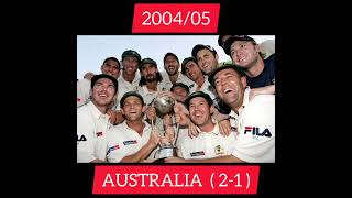 BorderGavaskar trophy all year winnersteam India 🇮🇳 team Australia 19962021BGTcricket [upl. by Fe16]