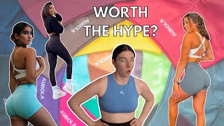 AUROLA TRY ON HAUL  alphalete amplify dupes amazon activewear [upl. by Anisirhc]