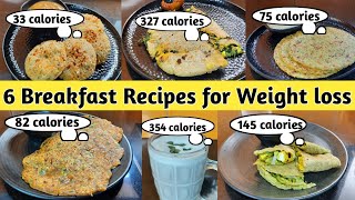 6 Breakfast recipes for weight loss  High Protein breakfast  Diet recipes to lose weight fast [upl. by Nace]