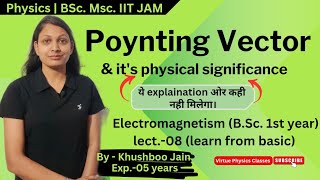 Poynting vector amp Its physical significance  lect08  electromagnetic wave physics bsc 12th [upl. by Lleryt949]