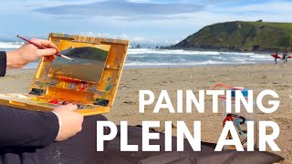 Plein Air Painting the California Coast in Spring  Plein air oil painting process [upl. by Erlond]