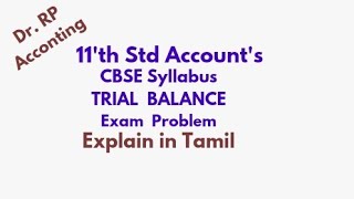 Trial Balance 11th Accountancy CBSE Exam Problem [upl. by Nim]