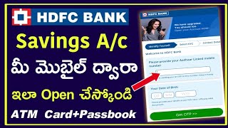 How To Open Hdfc Bank Account Online in TeluguHdfc Bank Savings Account Opening Online [upl. by Jasisa]