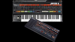 Legendary Roland Jupiter 8 vs Roland Boutique JP08  SOUND COMPARISON [upl. by Hanej858]