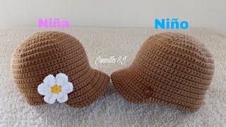 GORRO CON VISERA TEJIDO A CROCHET PASO A PASO [upl. by Okika56]