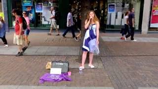 I Dreamed A Dream  Busker in Kingston upon Thames  London [upl. by Acinomad]