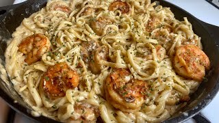 HOW TO MAKE CREAMY SHRIMP ALFREDO PASTA IN 30 MINUTES [upl. by Morgana]