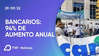 Bancarios cerraron un aumento del 941 anual [upl. by Ardeahp]