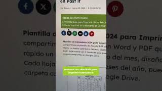 Como Imprimir un Pequeño Calendario Gratis en Tamaño Post it 🙌🏻 [upl. by Elena]