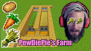 PewDiePies Farm tutorial for Wheat Potatoes and CarrotsMinecraft 115 [upl. by Elonore]