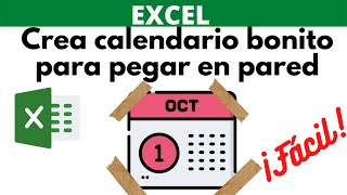 CÓMO CREAR CALENDARIO PARA IMPRIMIR EN EXCEL [upl. by Fairlie821]