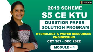 S5 KTU 2019 Scheme QP Solution  CE HYDROLOGY amp WATER RESOURCES  CET307  Module 4 DEC 2022 [upl. by Imray]