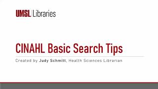 CINAHL Basic Search Tips [upl. by Kimmi]