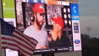 Liam Hemsworth and Woody Harrelson  Hotty Toddy Cheer [upl. by Emalia]