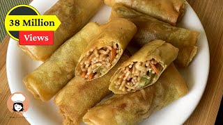 Veg Spring Rolls  Vegetables Spring Rolls with Homemade Sheets  Flavours Of Food [upl. by Tannenbaum]