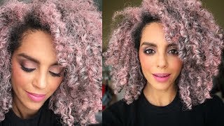 HOW TO TEMPORARY HAIR COLOR SPRAY  FINE CURLY HAIR  DISCOCURLSTV [upl. by Hibbs]