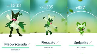 😮Gen 9 starter SPRIGATITO evolution line in pokemon go [upl. by Adnam]