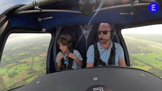 7YearOld Feddes Debut Electric Flight with Dad in the Pipistrel Velis Electro at EFlight Academy [upl. by Rodolph315]