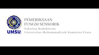 Pemeriksaan Fungsi Sensorik  dr Hasanul Arifin MKedNeu SpN [upl. by Templeton156]