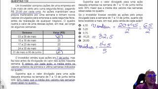 ENEM 20222 Matemática Um investidor comprou ações de uma empresa em3 de maio de certo ano uma [upl. by Sikorski]