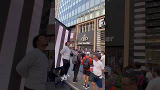 Foot Locker opening in Manhattan nyc usa travel [upl. by Yrrehc203]