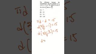 The difference between the circumference and the diameter of a circle is 15 cmradius of a circle is [upl. by Sondra]
