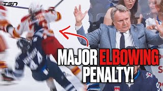 MARTIN POSPISIL RECEIVES GAME MISCONDUCT FOR ELBOWING [upl. by Lindahl]