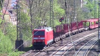 DB 152 1467 mit einem Güterzug und Vlexx Vorbeifahrt [upl. by Atteuqnas]