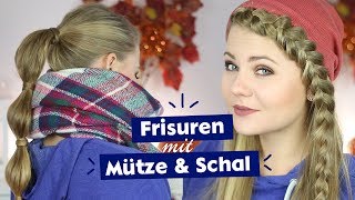 Frisuren mit Mütze amp Schal I DominoKati [upl. by Eesdnil]