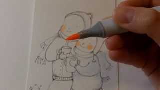 Tutorial illustrazione con markers copic sketch [upl. by Ggerc]