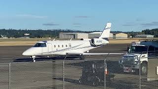 Gulfstream G150 Startup Taxi amp Takeoff Salem Airport [upl. by Hgierb210]