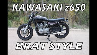 KAWASAKI KZ650 Brat Style by DRUM motorcycles  SOUND and RIDE cafe racer [upl. by Edgerton766]