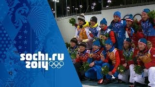 Biathlon  Mens 4x75km Relay  Russia Win Gold  Sochi 2014 Winter Olympics [upl. by Ennyl90]