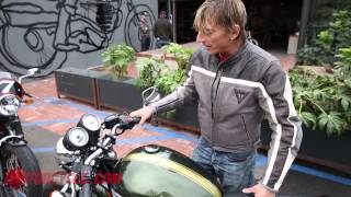 2013 Moto Guzzi V7 Racer vs 2013 Triumph Thruxton [upl. by Kalbli]